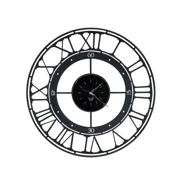Laikrodis KOROS Ø70 juodos spalvos