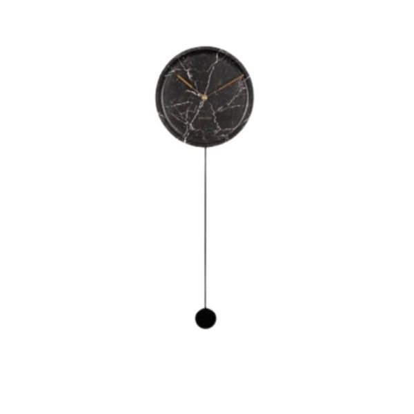 Laikrodis PENDULE LONGUE Ø25x75h juodo marmuro