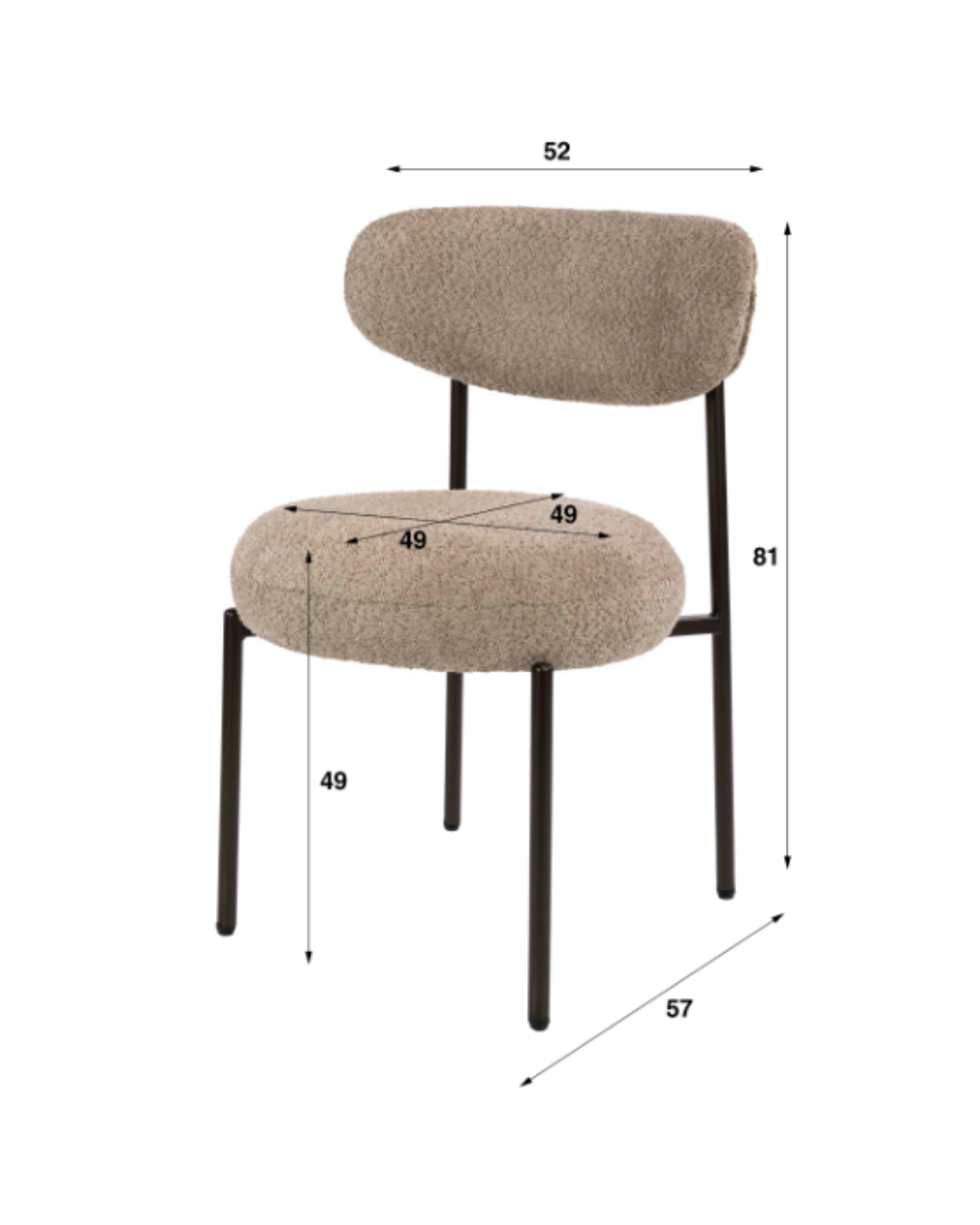 Kėdė ROUND smėlio - Image 7
