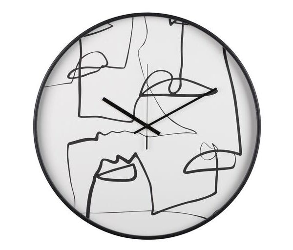 Laikrodis FACE Ø60 juodas/baltas